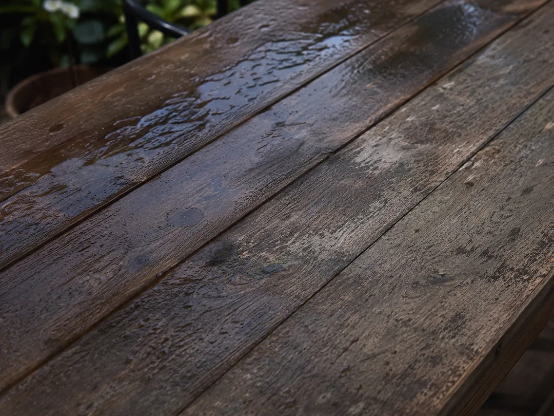 Wooden deck, sealed against rain and stains – Before