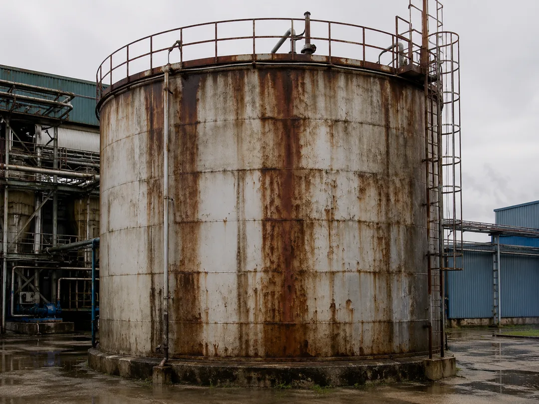 Industrial silo, shielded from corrosion – Before